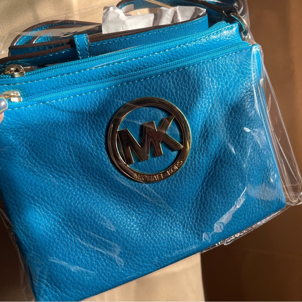 Michael Michael Kors Blue Leather Adele Crossbody… - image 3
